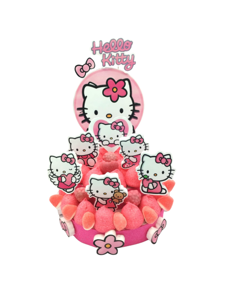 TARTA DE GOMINOLA Y NUBE HELLO KITTY