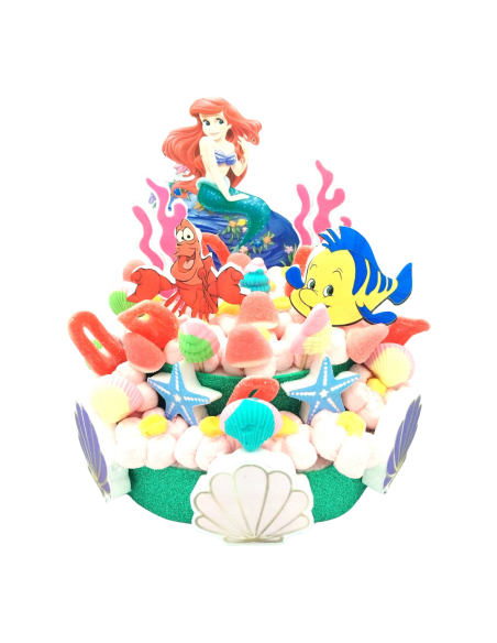 TARTA DE  GOMINOLA Y NUBE  LA SIRENITA