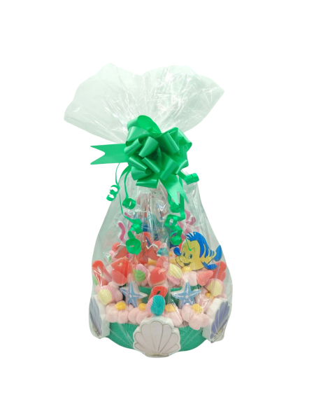 TARTA DE  GOMINOLA Y NUBE  LA SIRENITA