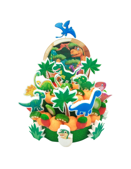 TARTA GOMINOLA Y NUBE DINOSAURIOS