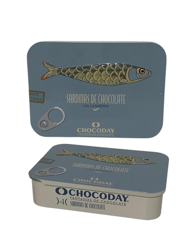 LATA SARDINA CHOCOLATE AZUL PASTEL