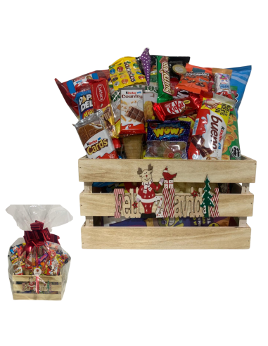 CAJA LISTÓN MADERA NATURAL FELIZ NAVIDAD