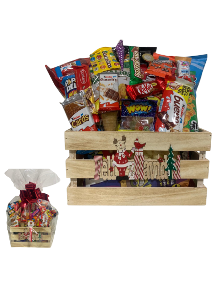 CAJA LISTÓN MADERA NATURAL FELIZ NAVIDAD