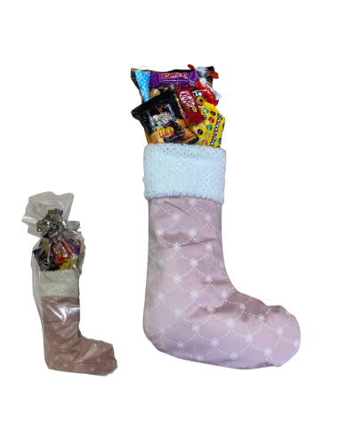 BOTA TELA NAVIDAD ROSA PASTEL
