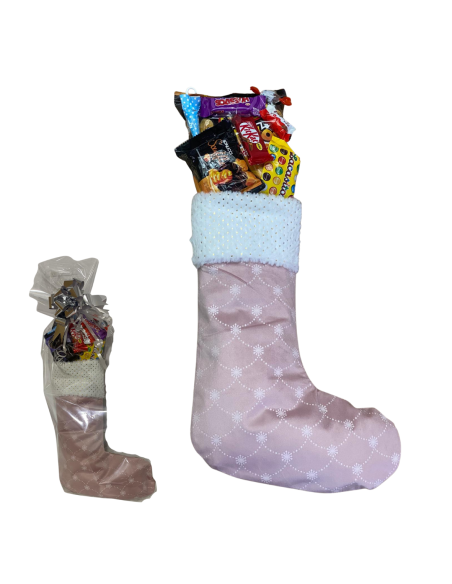 BOTA TELA NAVIDAD ROSA PASTEL