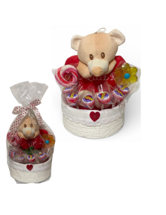 CESTO BLANCO CON OSITO