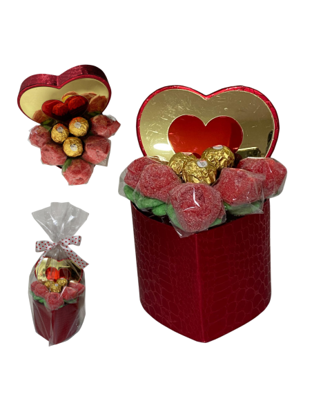CAJA CORAZÓN TAPA ESPEJO DORADO