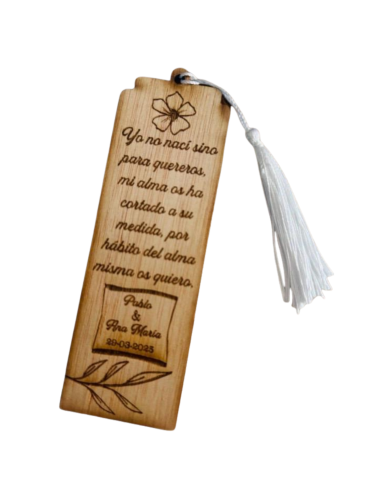MARCAPÁGINAS DE MADERA PERSONALIZABLE