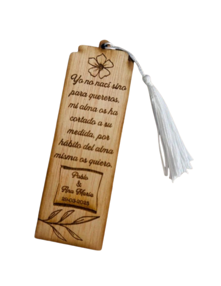 MARCAPÁGINAS DE MADERA PERSONALIZABLE
